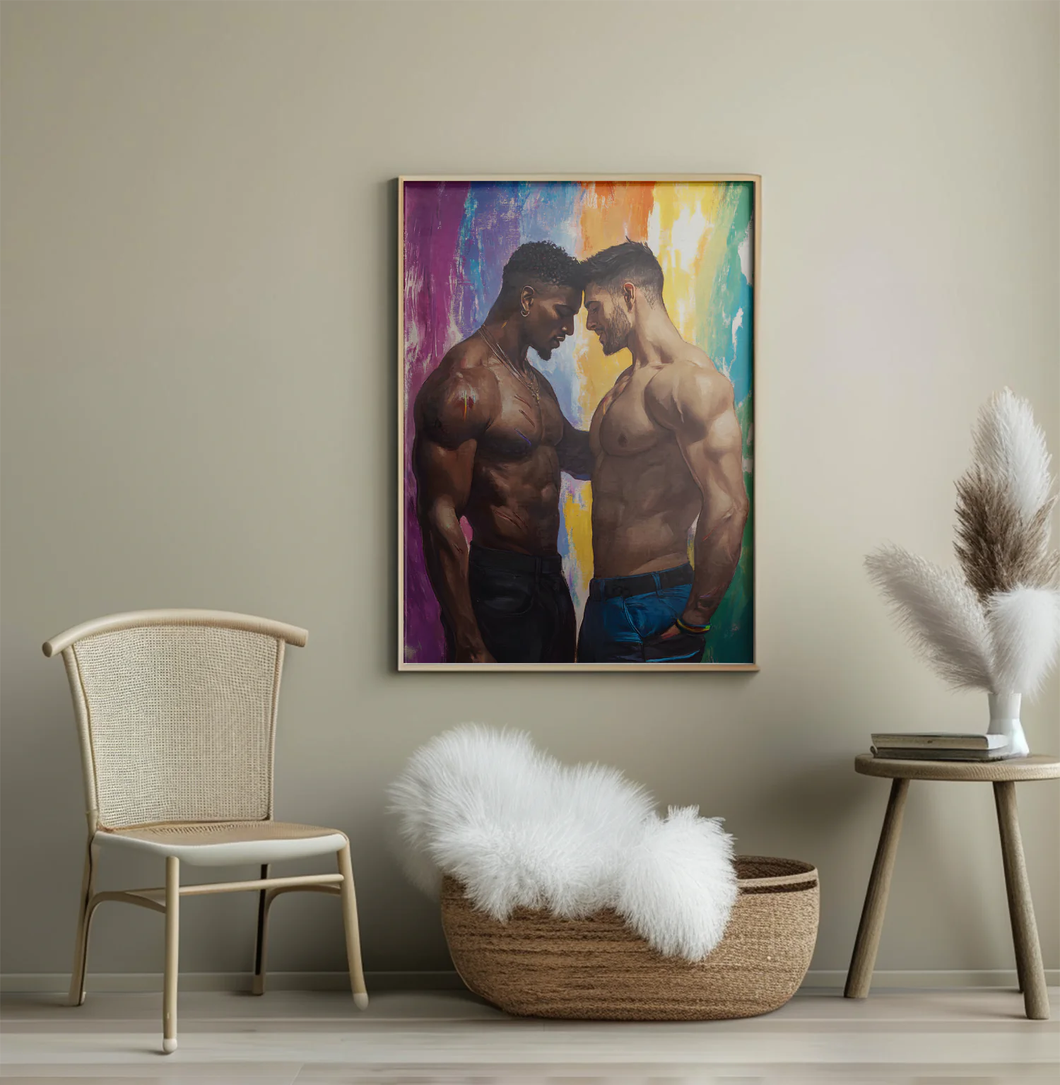 Intimate Connection: Celebrating Love and Strength in Vibrant Colors