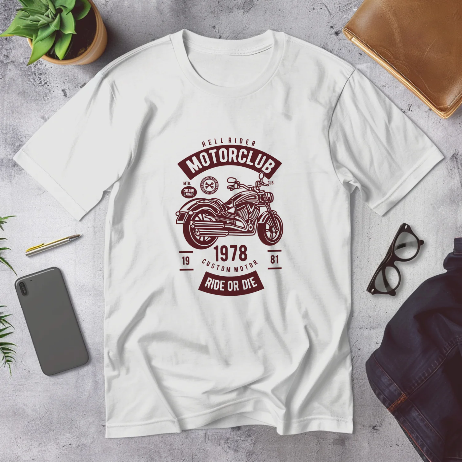 Custom Motorcycle Club Vintage Design T-Shirt Ride or Die 1978 Motorcyclist Apparel