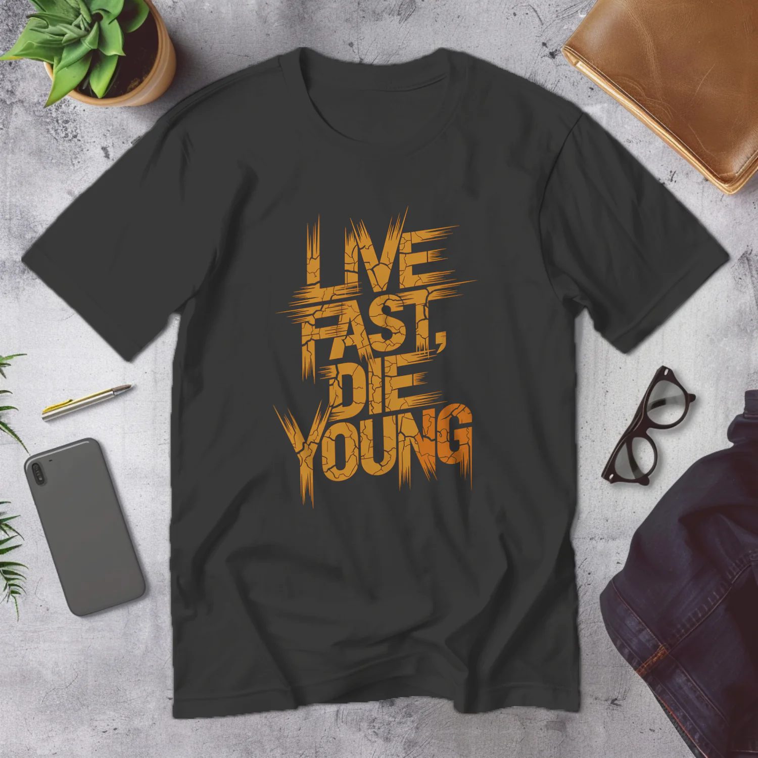 Live Fast Die Young Motivational Wall Art Print