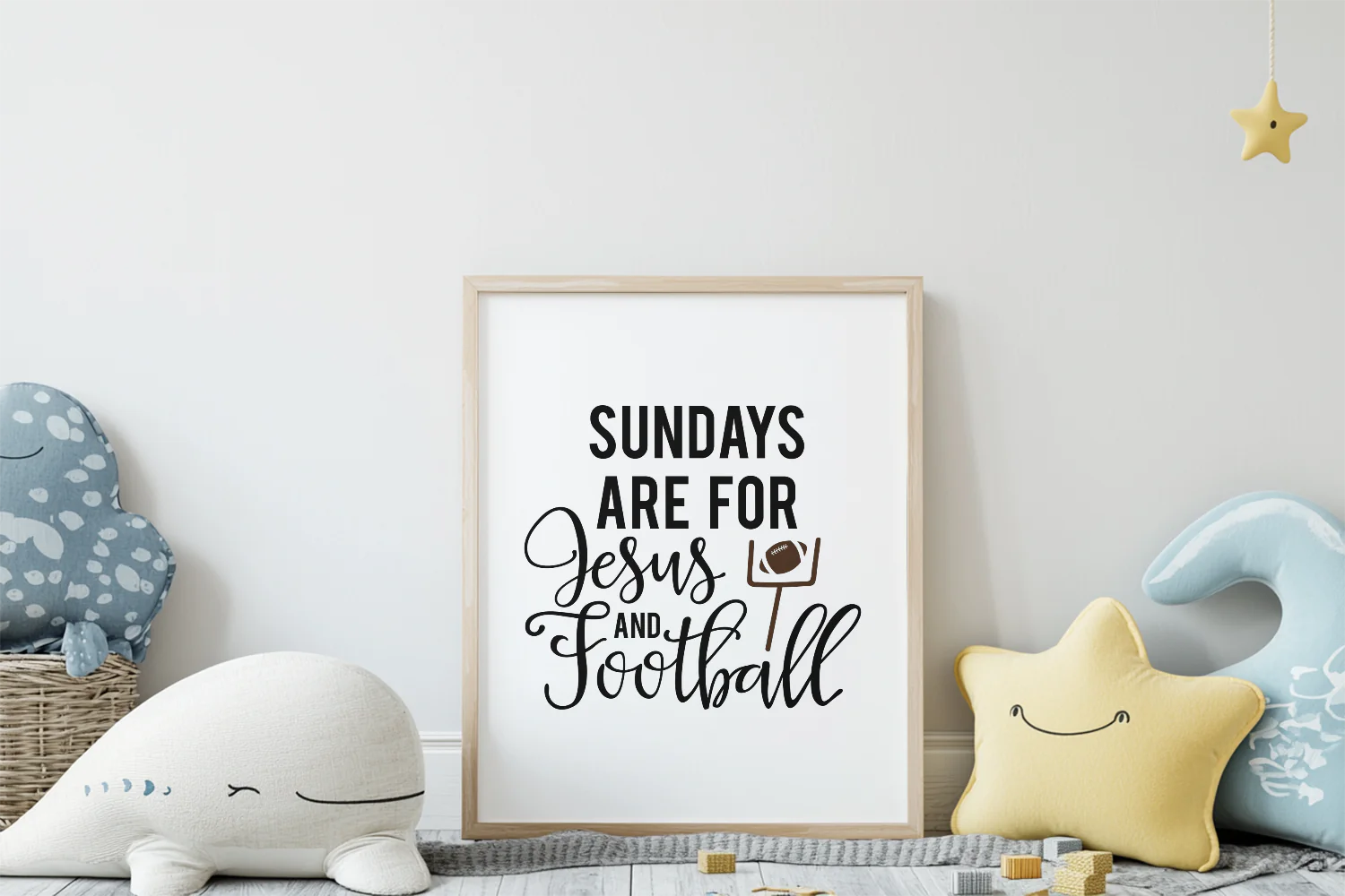 Sundays Are for Jesus and Football Printable Wall Art for Home Decor