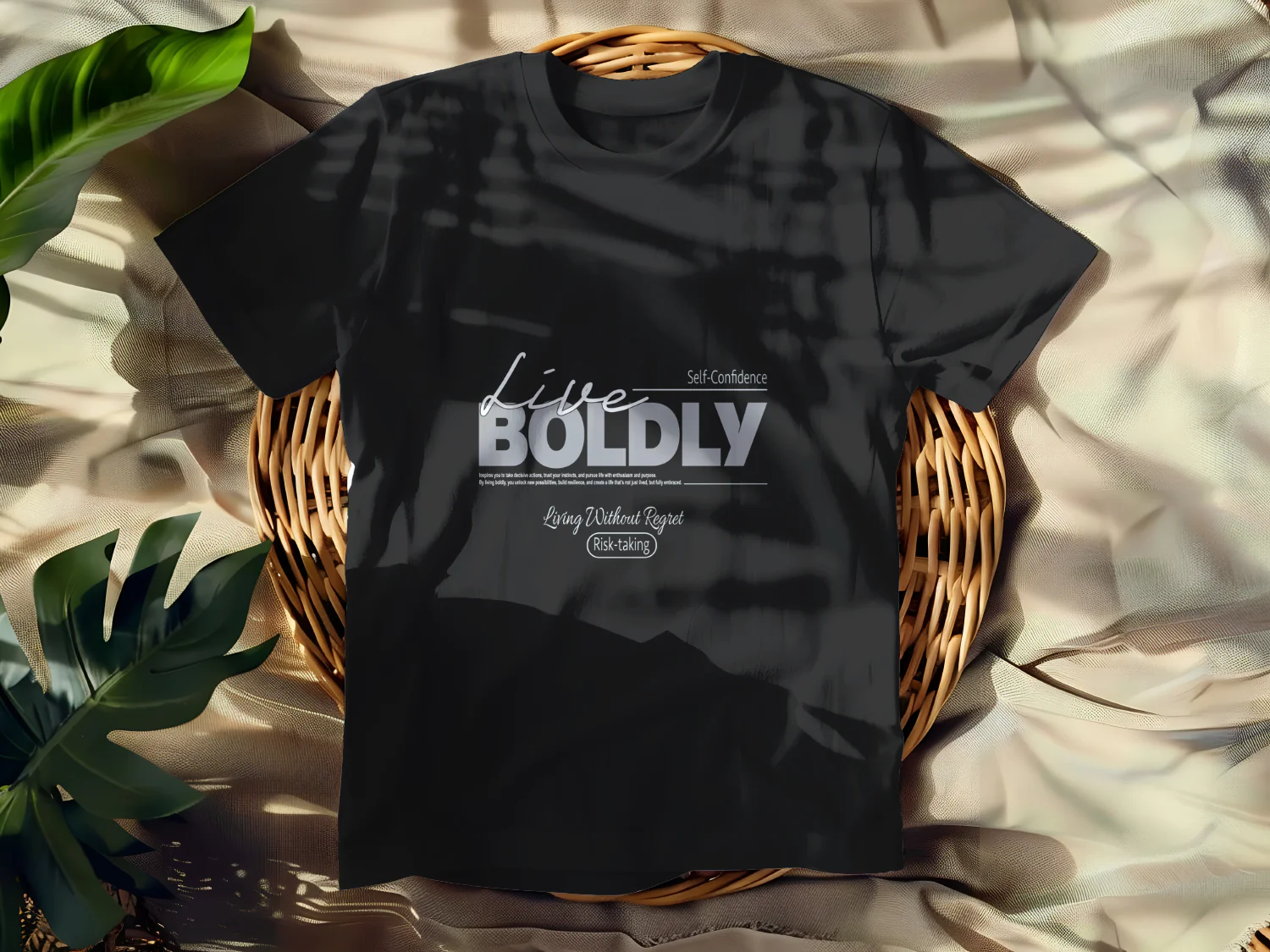Live Boldly T-Shirt Design for Self-Confidence and Risk-Taking Enthusiasts