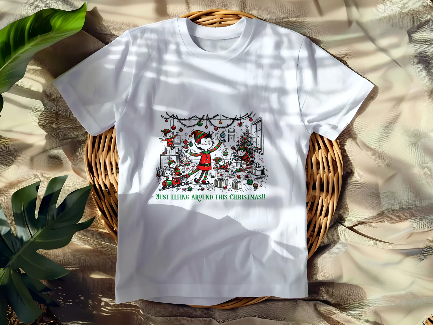 Just Elfin' Around This Christmas T-Shirt Design