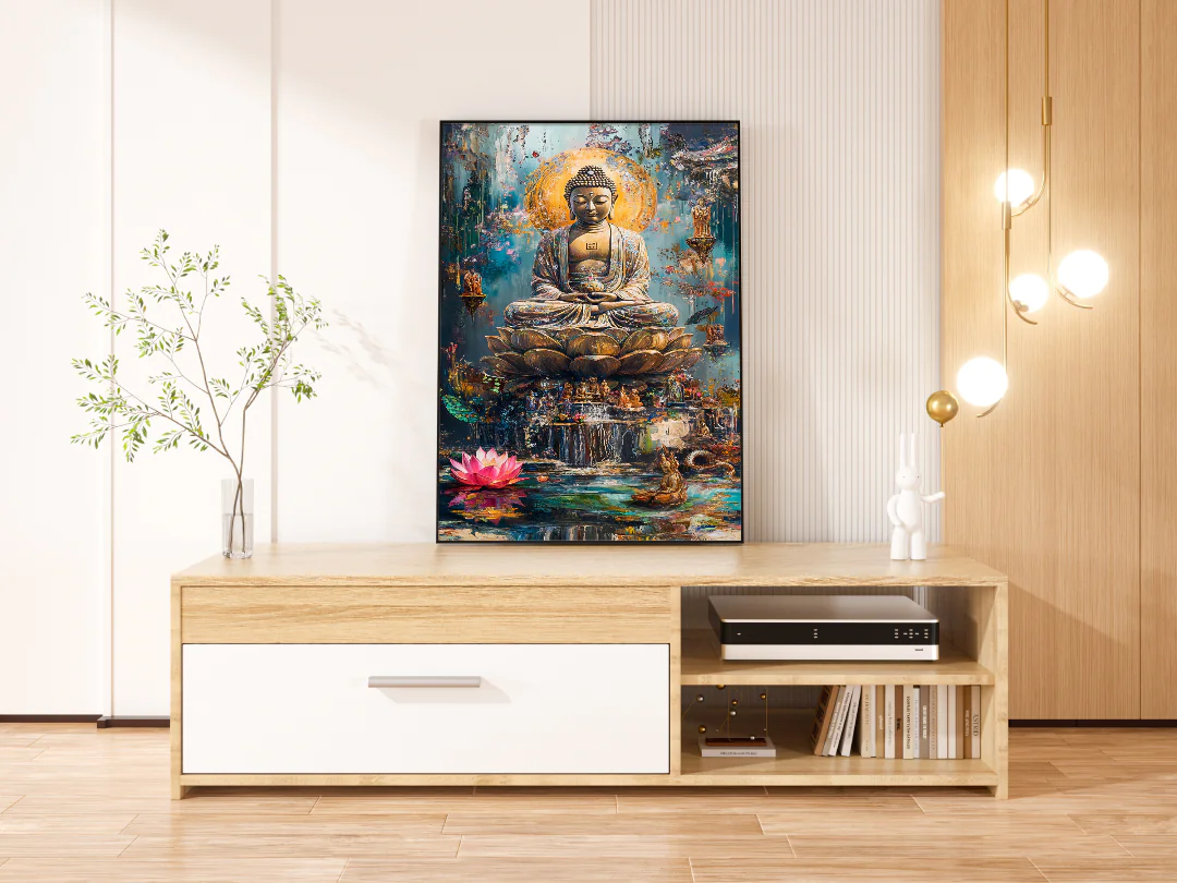 Buddha Serenity: Vibrant Printable Wall Art for Tranquil Spaces