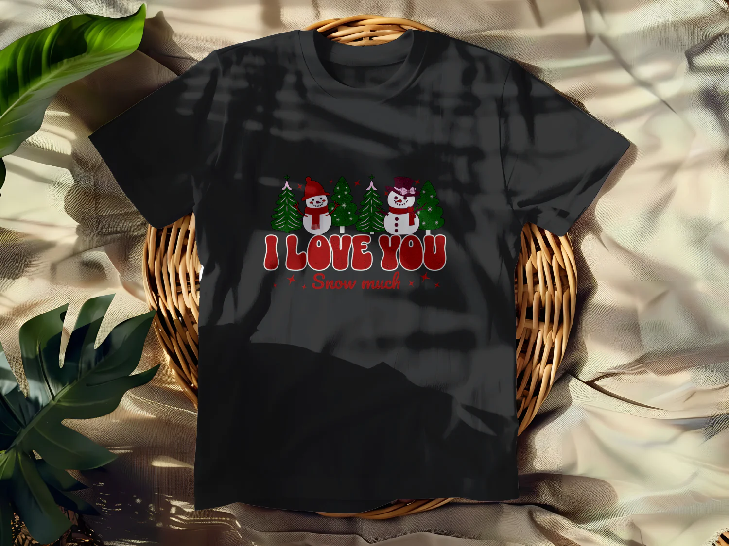 I Love You Snow Much Christmas T-Shirt Design