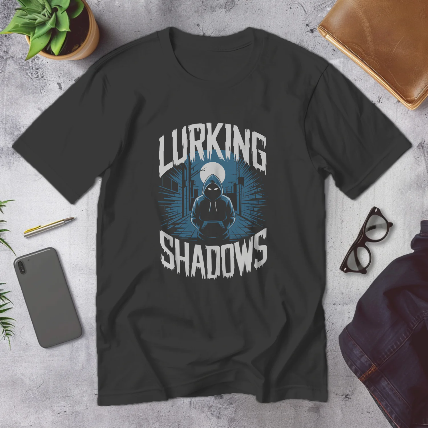 Lurking Shadows Nighttime Urban Hoodie Design