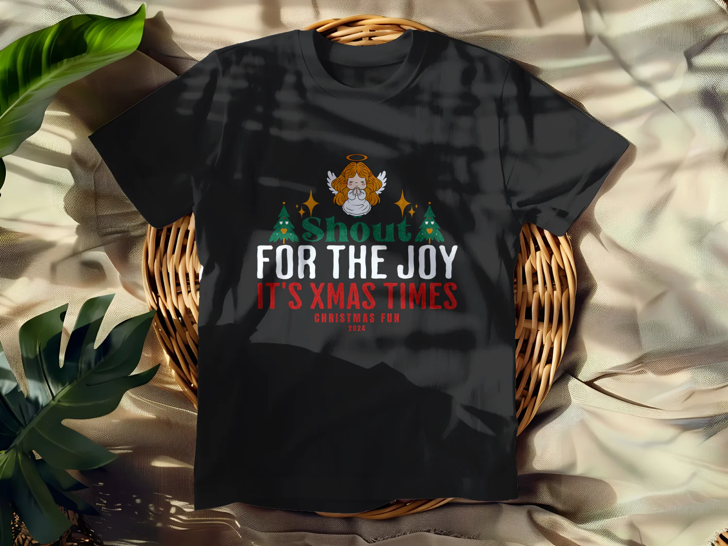 Shout for the Joy It's Xmas Times Christmas Fun 2024 T-Shirt Design