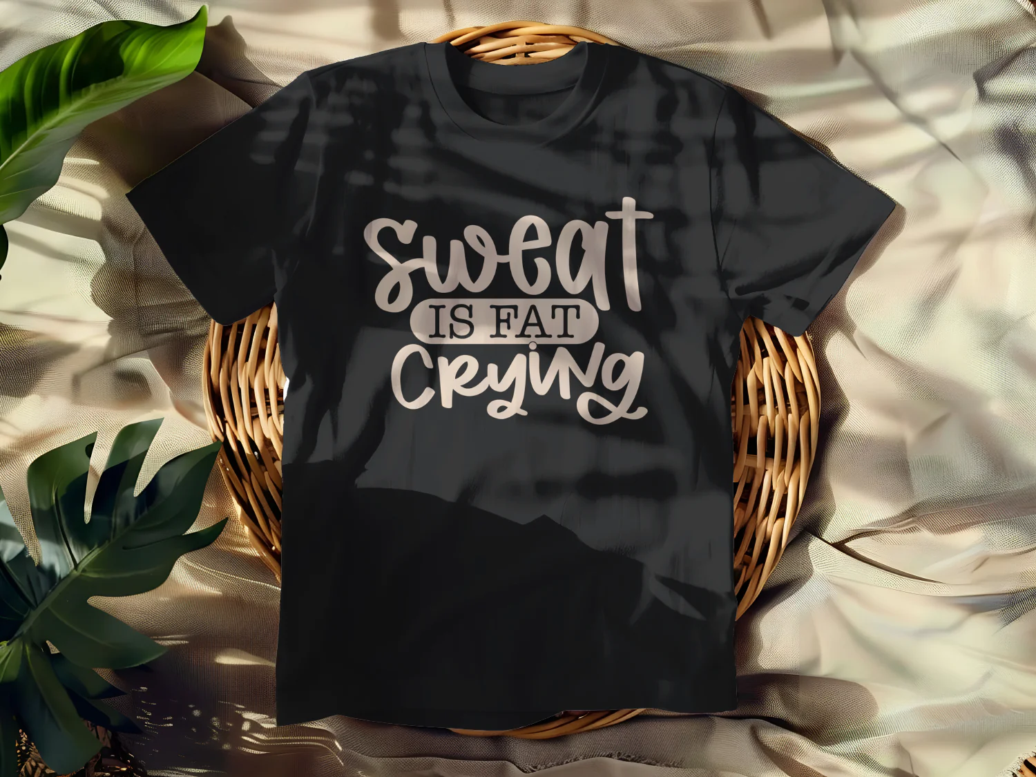 Sweat is Fat Crying T-Shirt Design for Fitness Enthusiasts