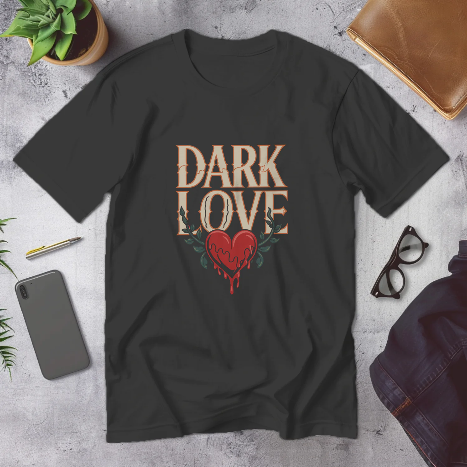 Dark Love Graphic Tee for Edgy Style and Alternative Fashion