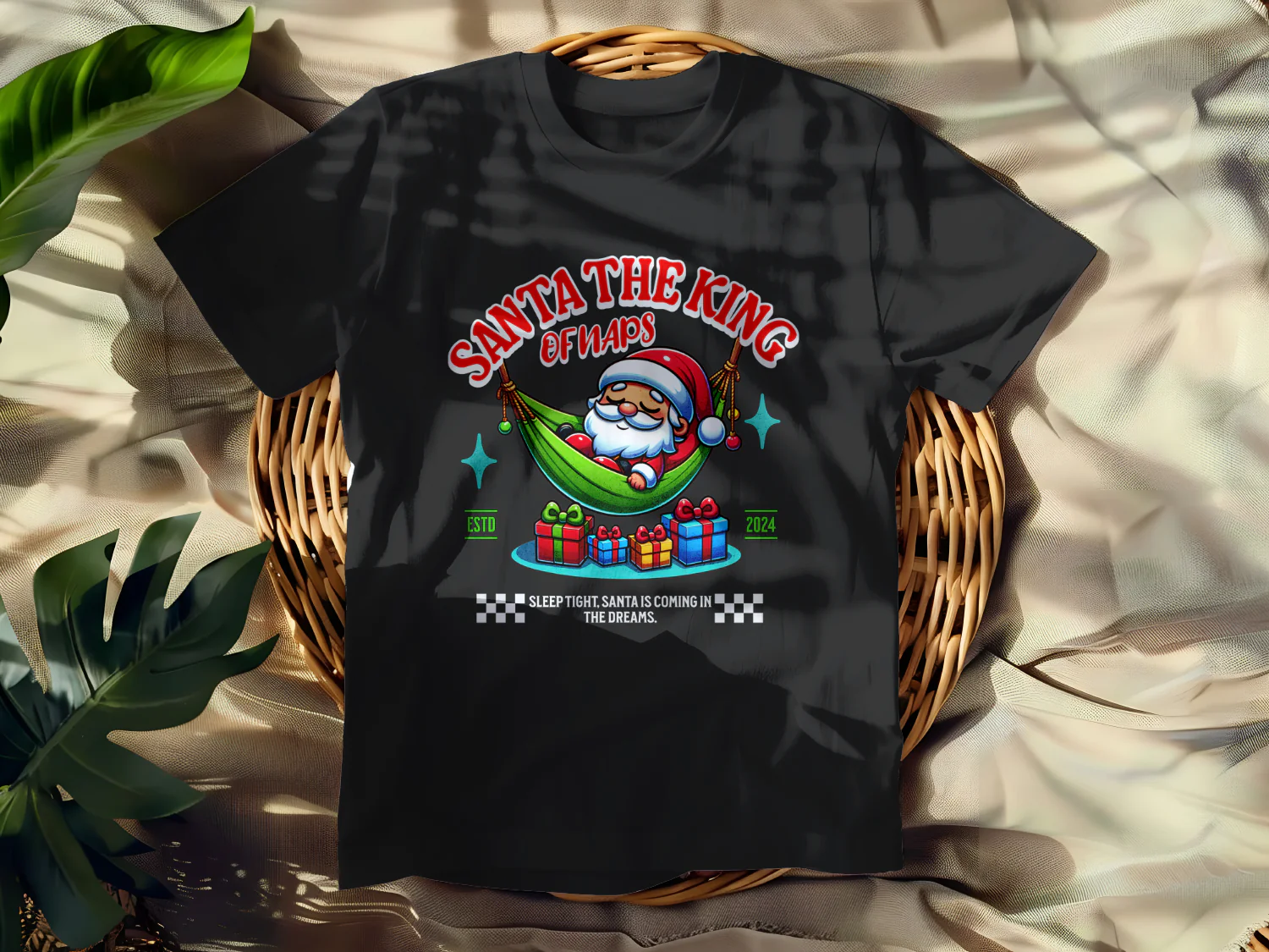 Santa the King of Naps T-Shirt Design Sleep Tight for the Holidays