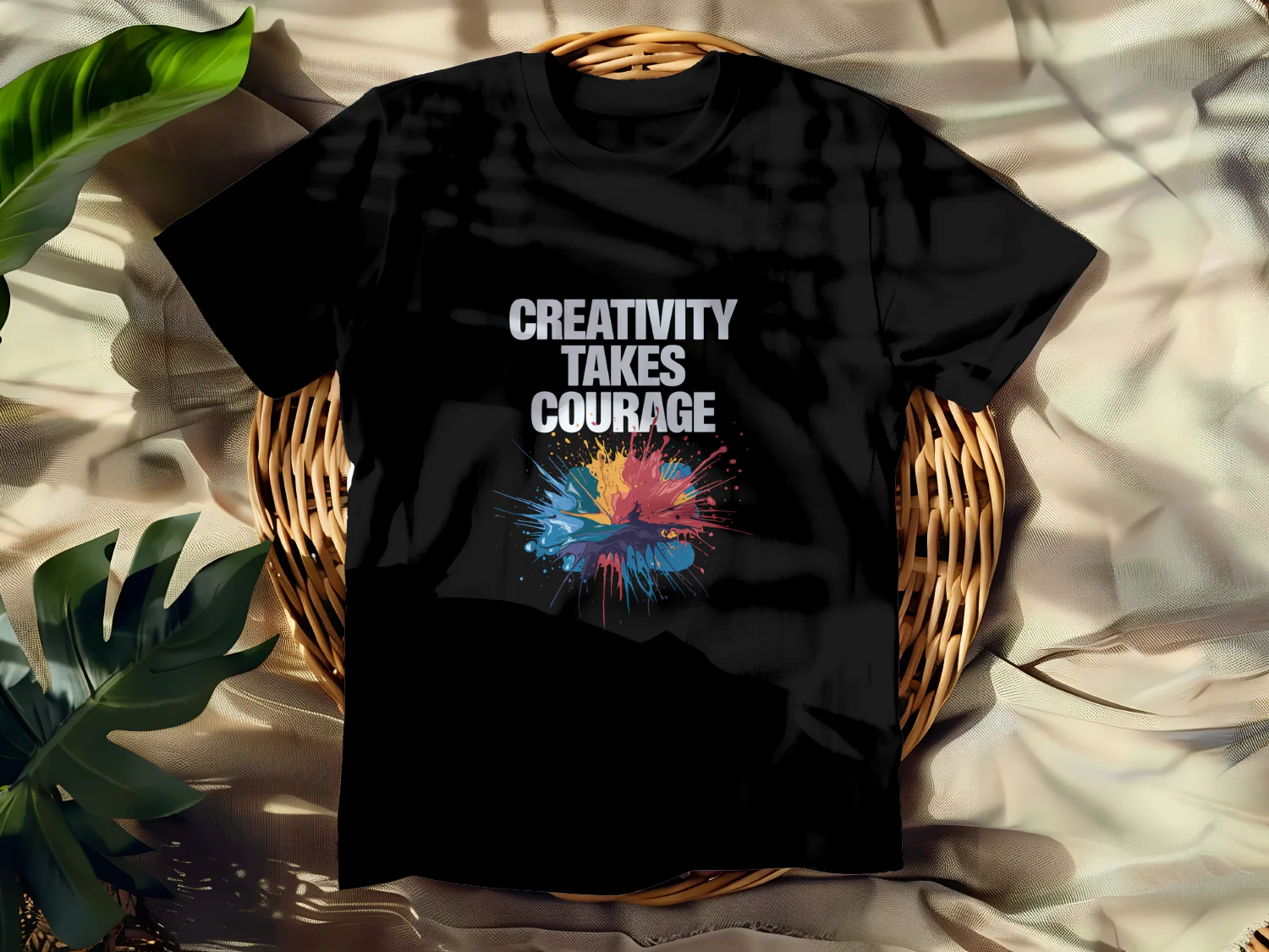 Creativity Takes Courage Colorful T-Shirt Graphic Design 300DPI Printable Art