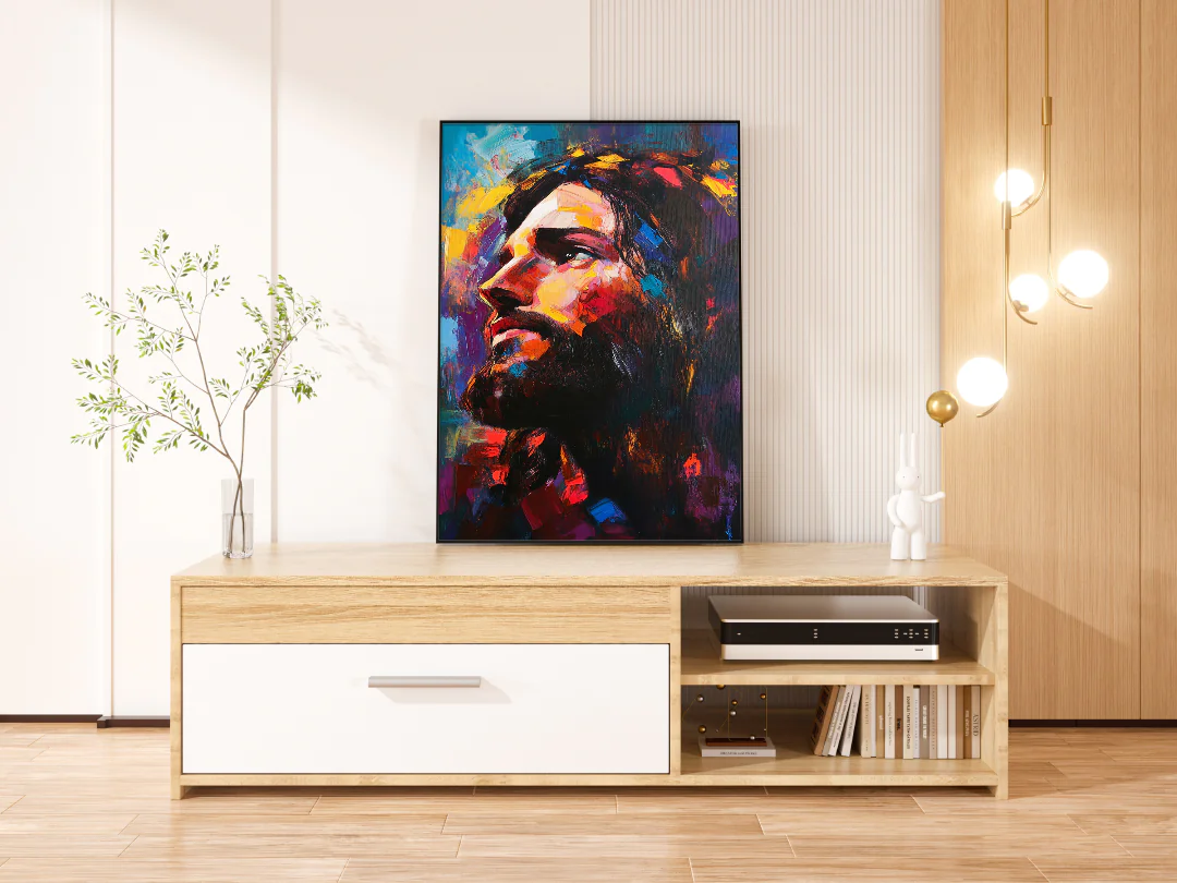 Vibrant Christ Portrait Printable Wall Art 300 DPI for Home Decoration and Inspiration