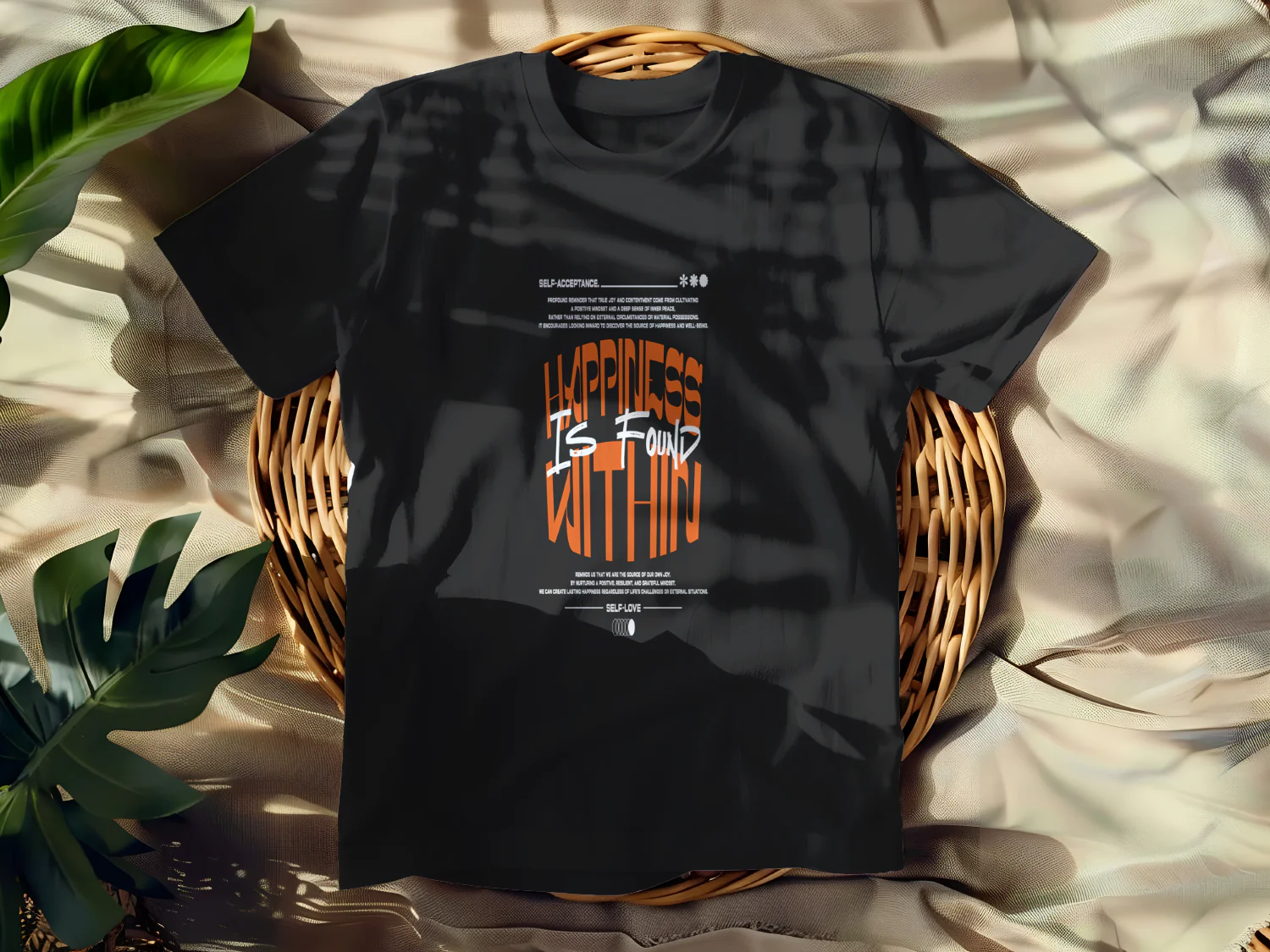 Happiness Is Found Within Motivational T-Shirt Design For Self-Love and Acceptance