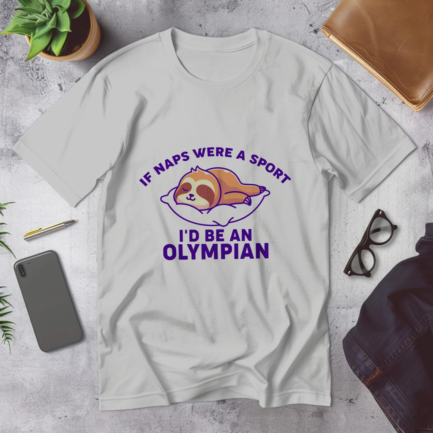 Naps Olympian T-Shirt Design for Sloth Lovers - Fun Printable Graphic 300DPI