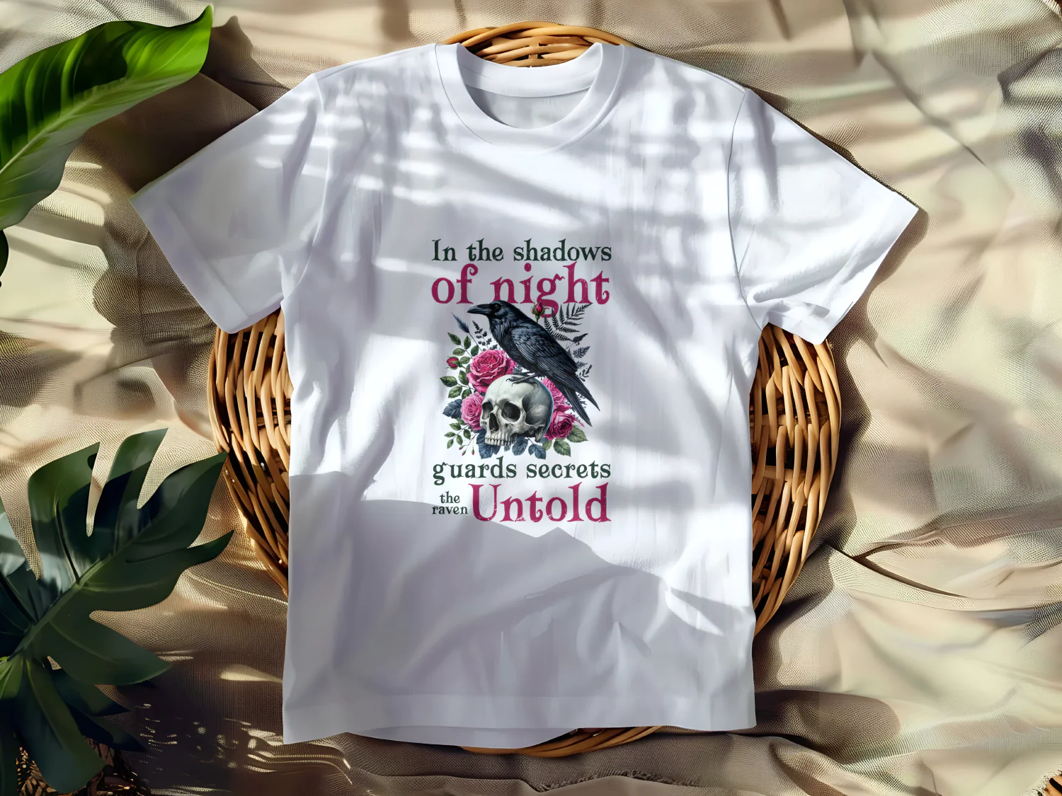 In the Shadows of Night, the Raven Guards Secrets Untold T-Shirt Design