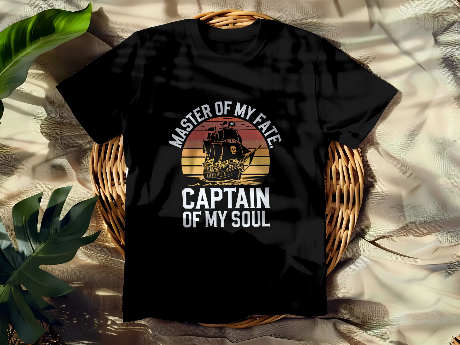 Master of My Fate Captain of My Soul Pirate Ship T-Shirt Design 300DPI Printable Graphic