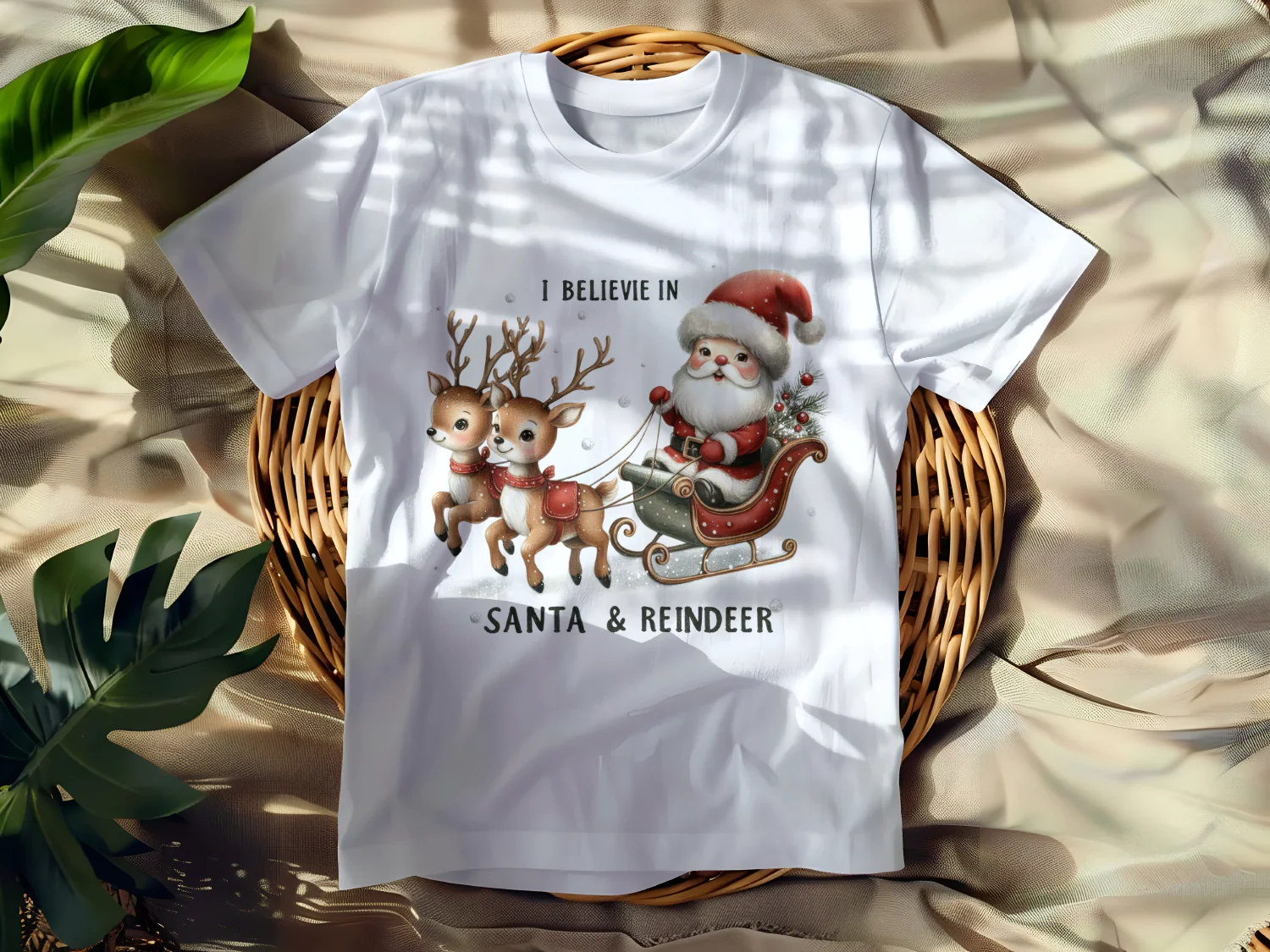 I Believe in Santa & Reindeer T-shirt Design