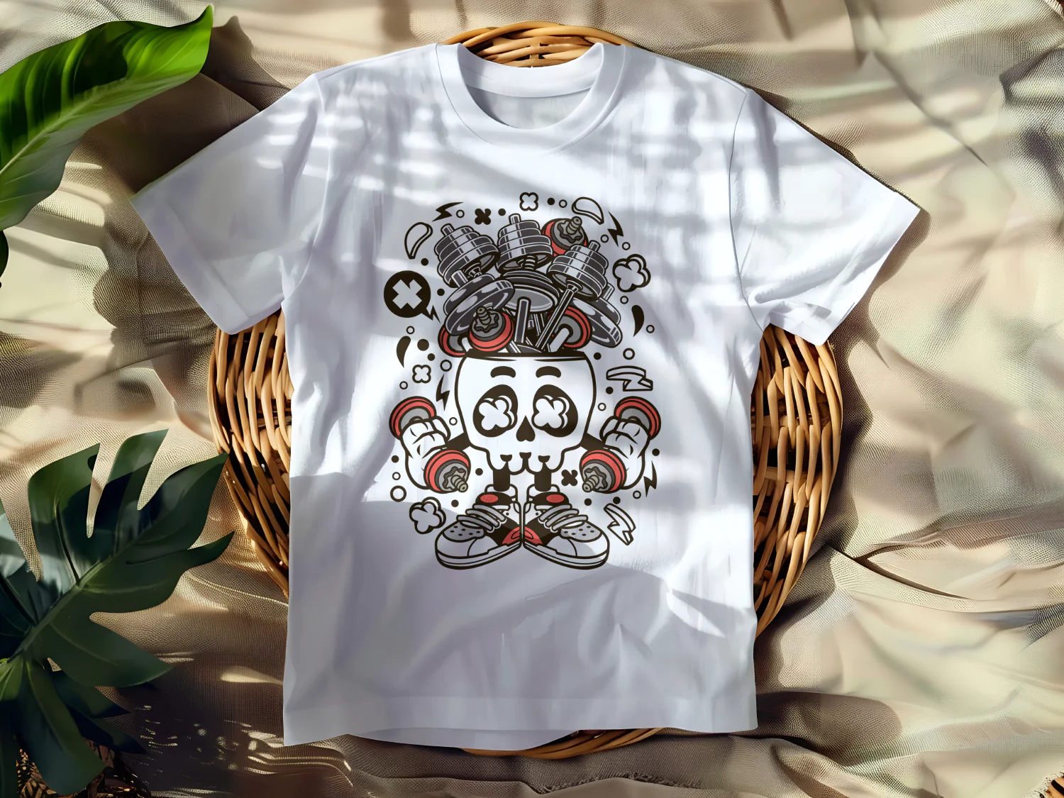 Skull Fitness: Muscle Up Your Style with This Unique Training T-Shirt Design