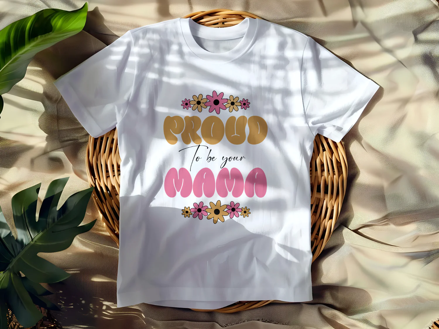 Proud Mama Flower Power T-Shirt Design Printable File