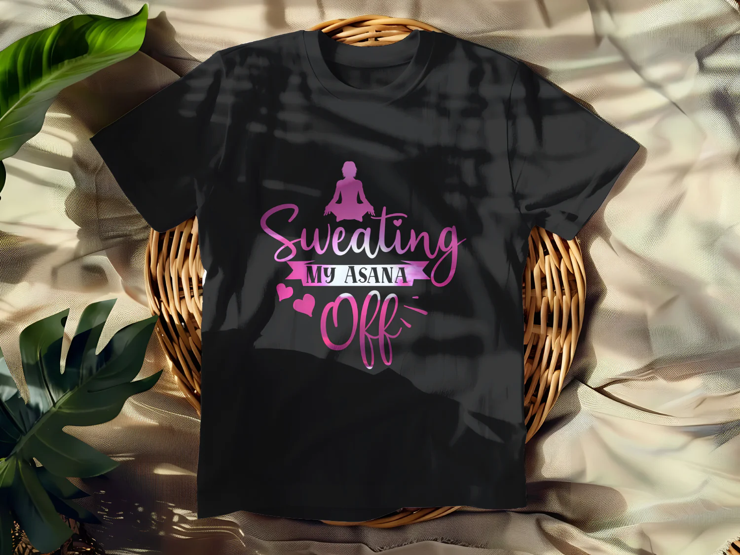 Sweating My Asana Off Yoga Fitness T-Shirt Design Printable Digital File
